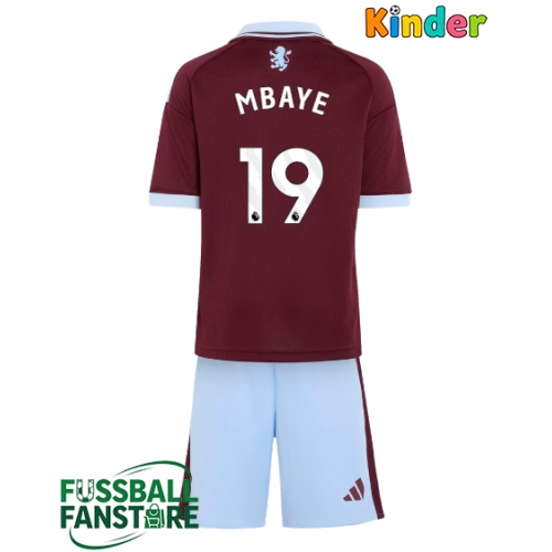 Aston Villa Ibrahim Mbaye #19 Replik Heimtrikot Kinder 2026-27 Kurzarm (+ Kurze Hosen)
